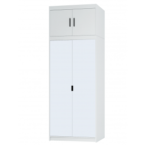 Dwudrzwiowa szafa z nadstawką lustrem 90 cm TRINO biała